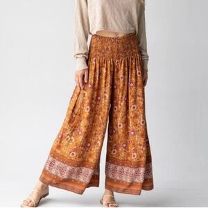 Natural Life Wide Leg Palazzo Rusty Brown Purple Orange Oversized sz XS